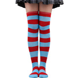 Winter Chunky Cable Thick Knit Thigh High Socks Long Stockings Boot Christmas Stockings Striped Hold-Ups Female Stockings