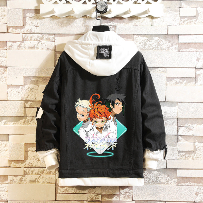 Comic Denim Jacket Clothes Men's and Women's Spring Denim Jacket
