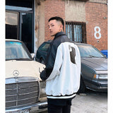Cream Color Varsity Jacket PU Leather Jacket Coat
