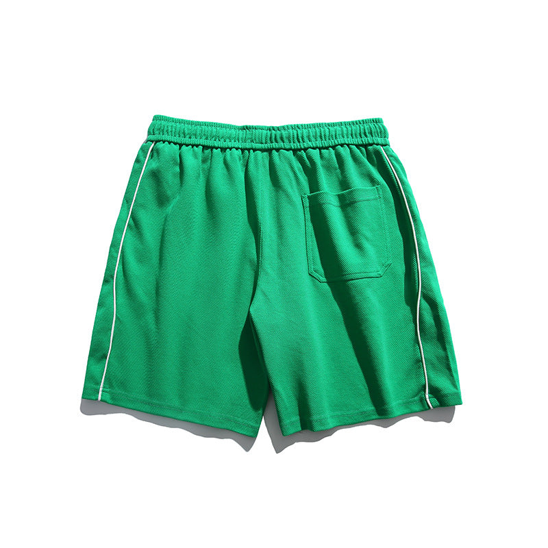 Men Shorts Summer Solid Color Letter Embroidered Slacks Shorts
