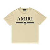 Amiri T Shirt Printed Casual Hip Hop round Neck Short Sleeve T-shirt