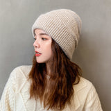 Women Winter Hats Women's Autumn and Winter Fashion Rabbit Fur Solid Color Knitted Hat Winter