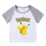 Children Pokemon Pikachu T Shirt Summer Clothing Short Sleeve T-shirt Cotton Leisure Sports