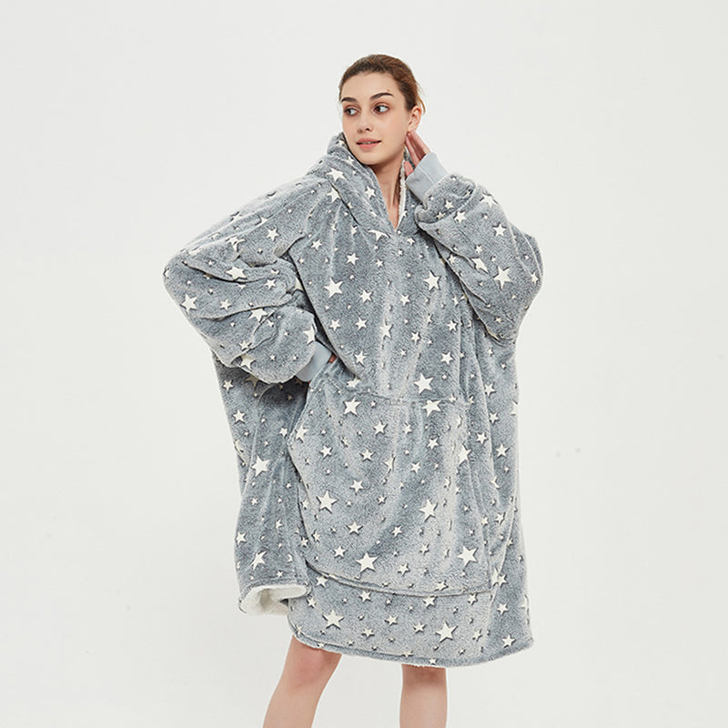 Hoodies Blankets Lambswool Double-Layer Large Size Home Casual Wear Lazy