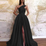 Olivia Wilde Dress Sexy Slit Sloping Shoulder Dress Evening Gown