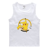 Children Pokemon Pikachu T Shirt Casual Sports Sweat-Absorbent Cotton Vest