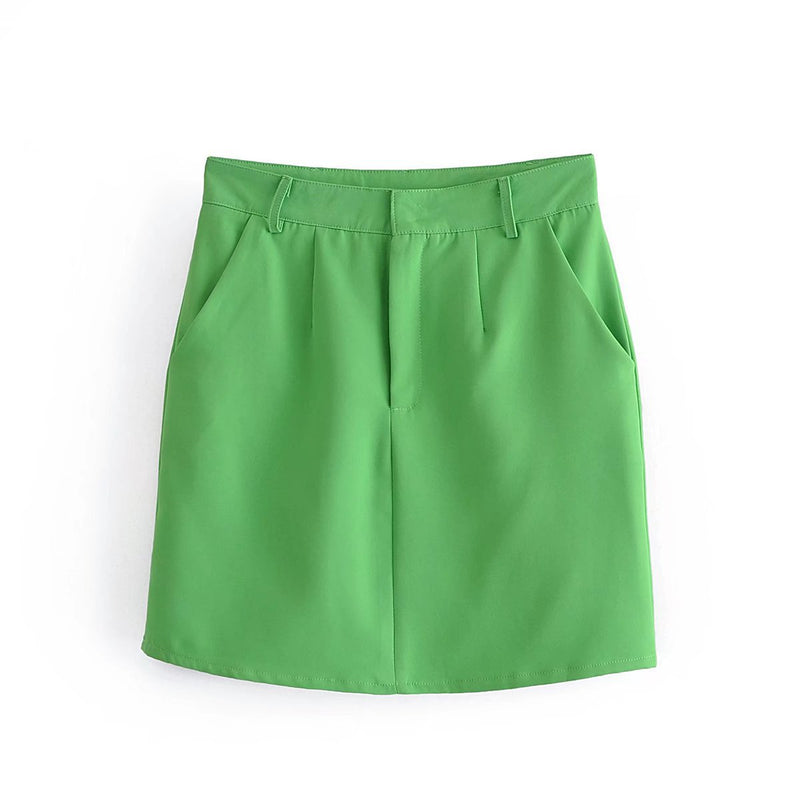 Women Fall Fall Two-Color High Waist Skirt Solid Color Sheath Skirt