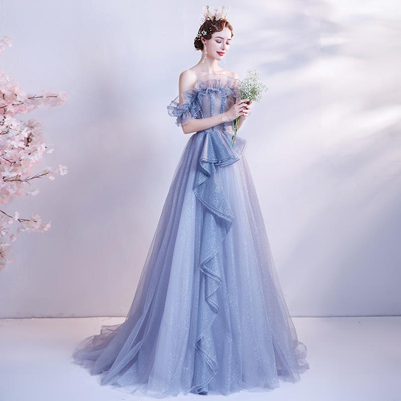 Women'S Evening Dress Ball Gown Princess Quinceanera Wedding Dresses Starry Sky Tutu Dress Birthday Evening Gown
