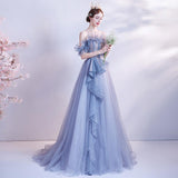 Women'S Evening Dress Ball Gown Princess Quinceanera Wedding Dresses Starry Sky Tutu Dress Birthday Evening Gown
