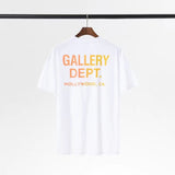 Gallery Dept T Shirts Gradient Color Letter Print Short-Sleeve T-shirt Men and Women