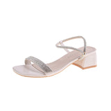 Nude Block Heel Peep Toe Sandals
