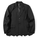 Men's Casual Suit Man Blzer Irregular Hem Casual Suit Jacket Loose Lapels Single-Breasted Small Suit