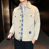 Corduroy Varsity Jacket Corduroy Jacket Men's Spring and Autumn Clothes Vintage Overalls Jacket Trendy Men's Clothing