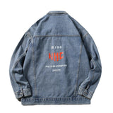 Denim Varsity Jacket Fall Denim Jacket Men's All-Matching Work Clothes Jacket