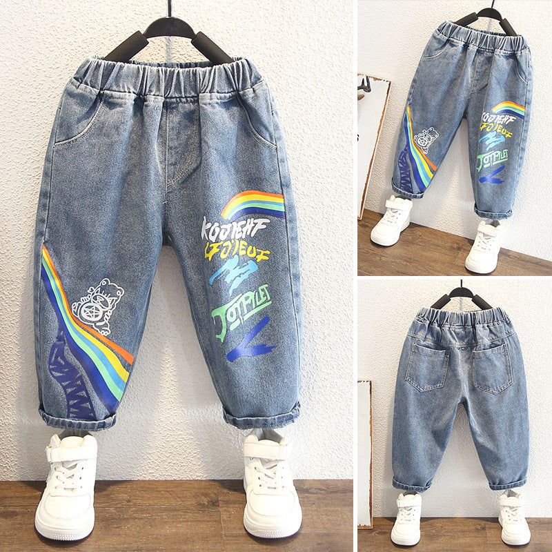Toddler Boys Pants Boys' Spring and Autumn Jeans Casual