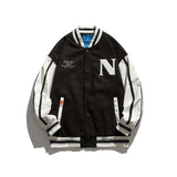 Vintage Letterman Jacket Autumn Color Matching Printed Baseball Uniform