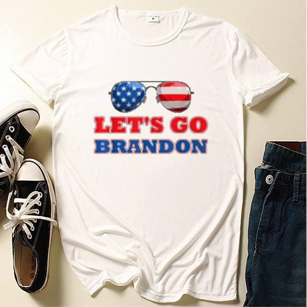 Let'S Go Brandon T Shirt Us Printed Short-Sleeved Top