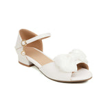 Flat Dress Sandals Summer Low Heel Bow Buckle Sandals