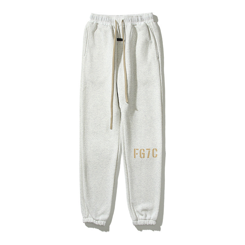 Kanye West Sunday Service Pant Fog Flocking Pants Drawstring Fleece Ankle-Tied