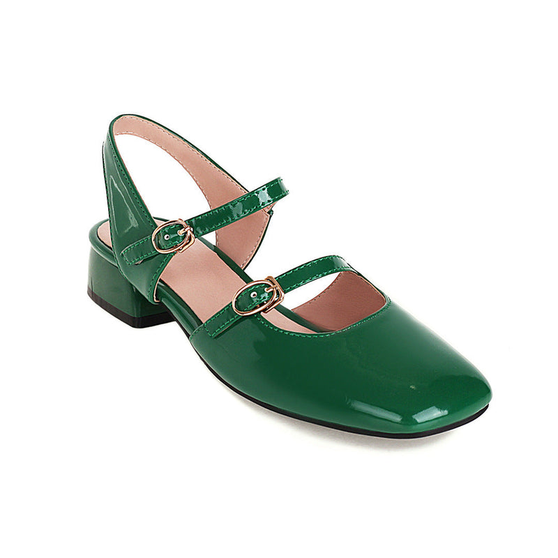 Flat Dress Sandals Women's Spring and Summer Low Heel Large Size Buckle Sandals