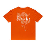 Amiri T Shirt Angel Sketch Printed Casual Hip Hop Short Sleeve T-shirt