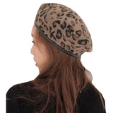Leopard Fur Hat Elegant Retro Painter Cap