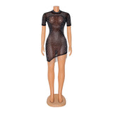 Olivia Wilde See through Dress Sexy Tassel Mesh Rhinestone Dress