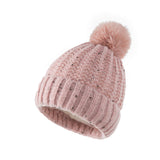 Women Winter Hats Winter Knitted Hat Solid Color Women's Fleece Wool Hat