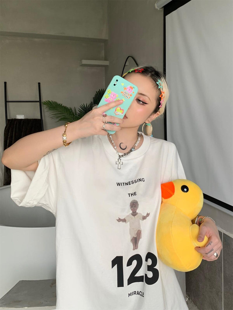 Rrr123 T Shirt Vintage Loose-Fitting Casual T-shirt