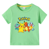 Children Pokemon Pikachu T Shirt Summer Clothing Short Sleeve T-shirt Boy Top