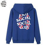 Anti Social Club Hoodie Men's Pansy Print Autumn Winter Sweater