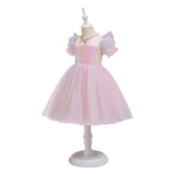 Toddler Girls Sequin Gown Dress Children 'S Clothing Girls' Rainbow Dress Middle And Big Children 'S Summer Gauze Dress
