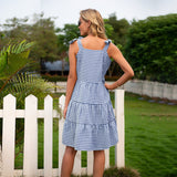 Gingham Dress Summer Fresh Sweet Dress Strap Type Dress