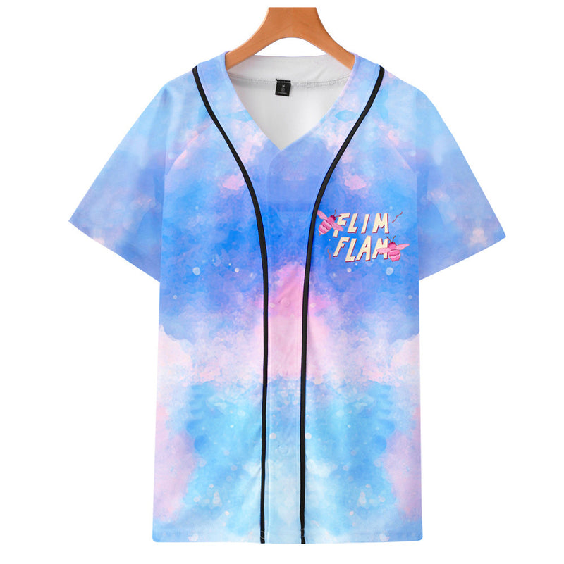 Baggy Baseball Jersey Printed Break Fashion Short Sleeve Baseball Uniform
