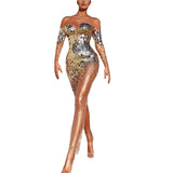 Olivia Wilde Dress Sequined Sexy Mesh Evening Dress