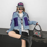 Spring Stitching Single-Breasted Denim Jacket Short Shipment Cardigan Patchwork Women Denim Jacket