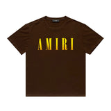 Amiri T Shirt Gradient Letter Flower Casual Hip Hop Short Sleeve T-shirt
