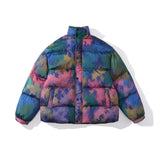 Mens Fall Outfits Leopard Print Full Printed Thickened Cotton Padded Coat High Street Loose Bread Jacket Men's Coat