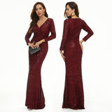 Olivia Wilde See Through Dress Long Sleeve Sequined Fishtail Dress Banquet Evening Dress Long Dress