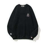 Shark Print Sweatshirts Winter Men And Women Shark Logo Print Round-Neck Pullover
