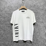 Amiri T Shirt Five-Star Letter Print Casual Hip Hop round Neck Short Sleeve T-shirt