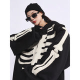 Skeleton Varsity Jacket Men's Autumn Loose Sweater