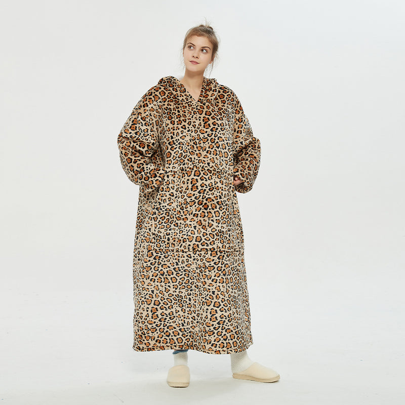 Hoodies Blankets Lazy Blanket Pullover Sweater Thickened Lengthened Fleece Lined Warm Berber Fleece Double Layer