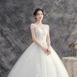 Women's Evening Dress Ball Gown Princess Quinceanera Wedding Dresses Simple Small Dream White Romantic Wedding Dress