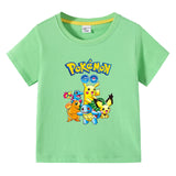 Children Pokemon Pikachu T Shirt Summer Cotton Short Sleeve T-shirt