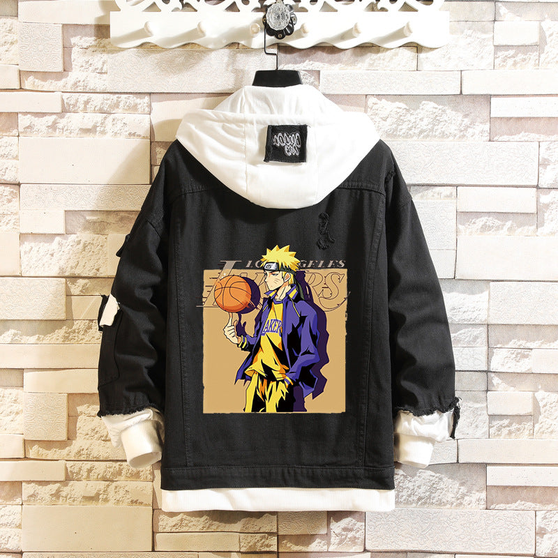 Comic Denim Jacket Men's and Women's Tops
