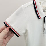 Children T Shrits Summer Boys' Lapel Short Sleeve Embroidery