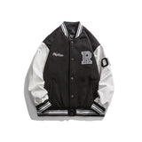 College Jacket Autumn Retro Trend Multicolor Printed Casual Baseball Uniform