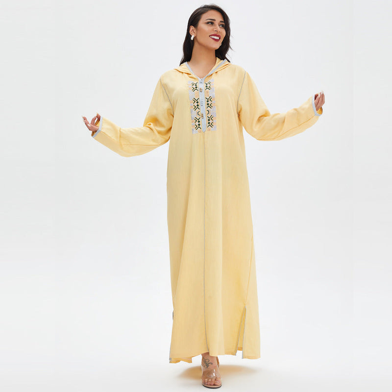 Muslim Women Stylish Kashibo Abaya Muslim Ladies Long Gown Islamic Clothing Jilbab Jalabiya Fashion Casual Dress Embroidered Large Swing Dress