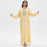 Muslim Women Stylish Kashibo Abaya Muslim Ladies Long Gown Islamic Clothing Jilbab Jalabiya Fashion Casual Dress Embroidered Large Swing Dress